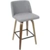 Toriano Walnut & Grey Counter Stool, 26" -Furniture Series Store toriano walnut grey counter stool 26