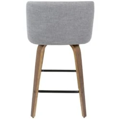 Toriano Walnut & Grey Counter Stool, 26" -Furniture Series Store toriano walnut grey counter stool 26 4