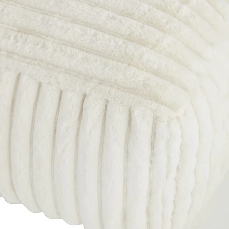Tracey Boyd Esme Channeled Fur Pouf, Ivory 4 Tracey Boyd Esme Channeled Fur Pouf, Ivory - Image 2