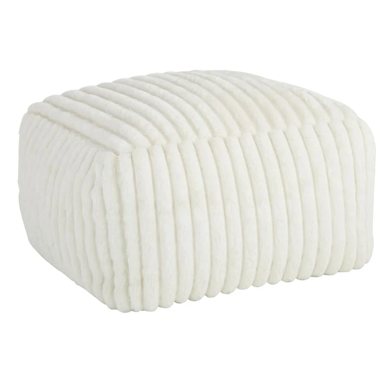 Tracey Boyd Esme Channeled Fur Pouf, Ivory 3 Tracey Boyd Esme Channeled Fur Pouf, Ivory