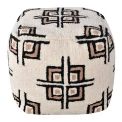 Tracey Boyd Tile Tufted Pouf, Cream 6 Tracey Boyd Tile Tufted Pouf, Cream -Furniture Series Store tracey boyd tile tufted pouf cream 1