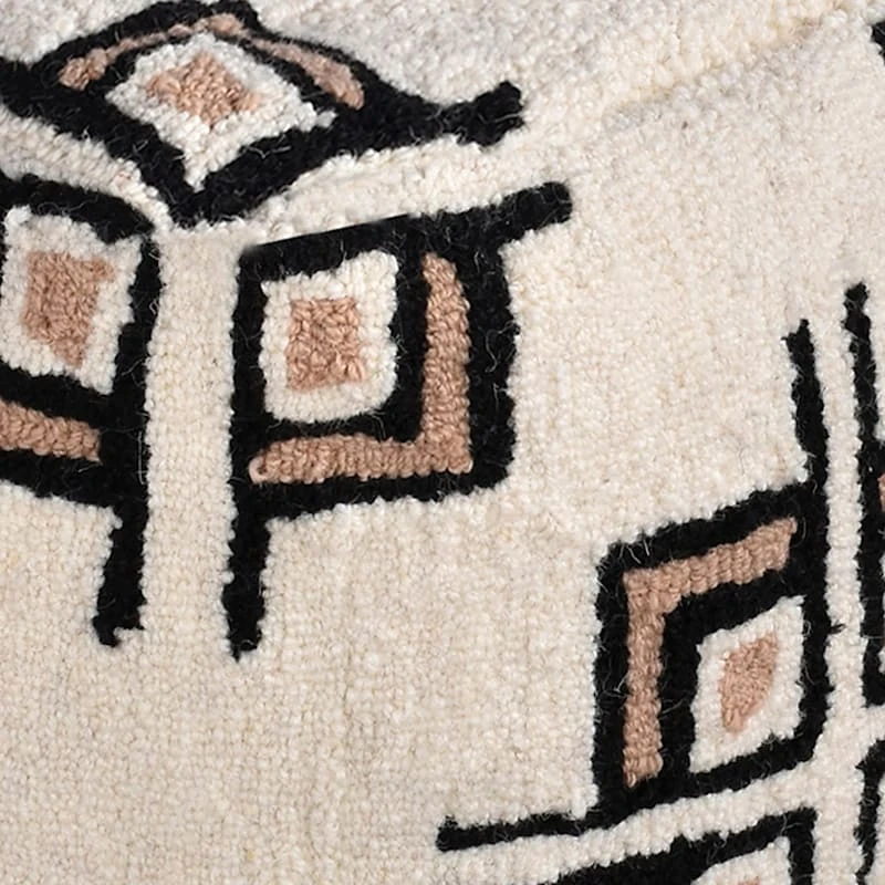 Tracey Boyd Tile Tufted Pouf, Cream 5 Tracey Boyd Tile Tufted Pouf, Cream - Image 3