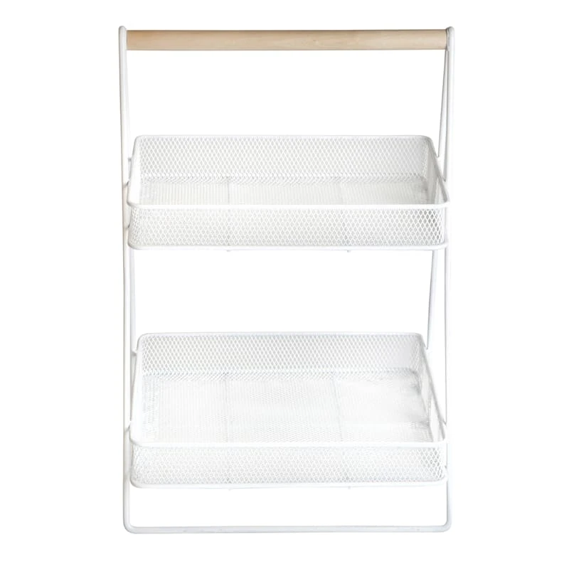 Ty Pennington 2-Tier Cozy Caddy, White Metal 4 Ty Pennington 2-Tier Cozy Caddy, White Metal - Image 2