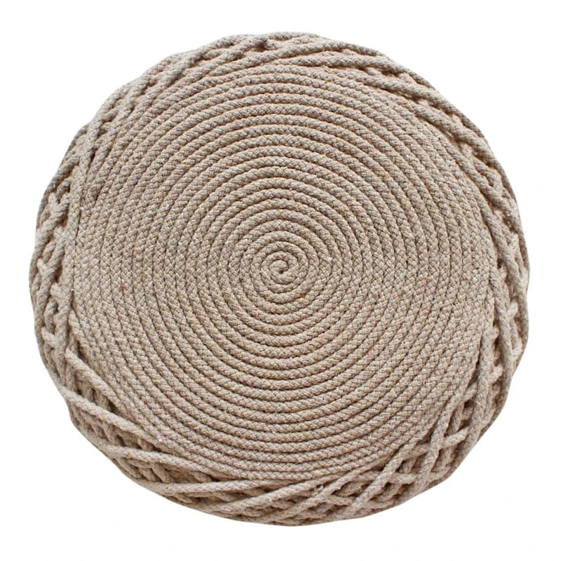 Ty Pennington Reid Twisted Ottoman, Wool Brown 5 Ty Pennington Reid Twisted Ottoman, Wool Brown - Image 3