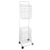Ty Pennington White Double Hamper Cart -Furniture Series Store ty pennington white double hamper cart