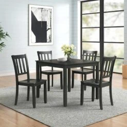 Uptown 5-Piece Dining Set, Black 15 Uptown 5-Piece Dining Set, Black -Furniture Series Store uptown 5 piece dining set black 6