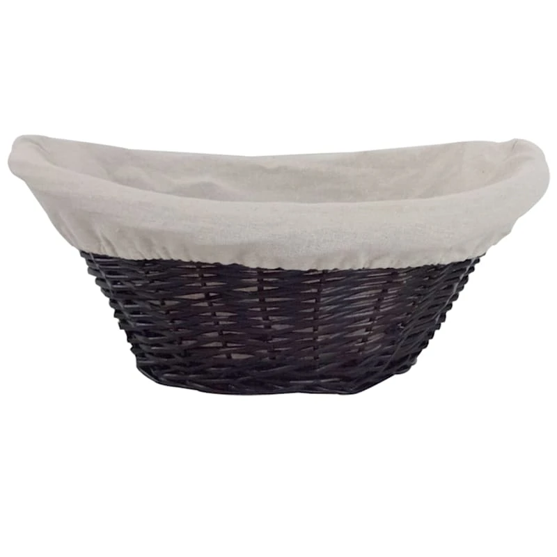 Willow Laundry Basket With Liner, Black 3 Willow Laundry Basket With Liner, Black