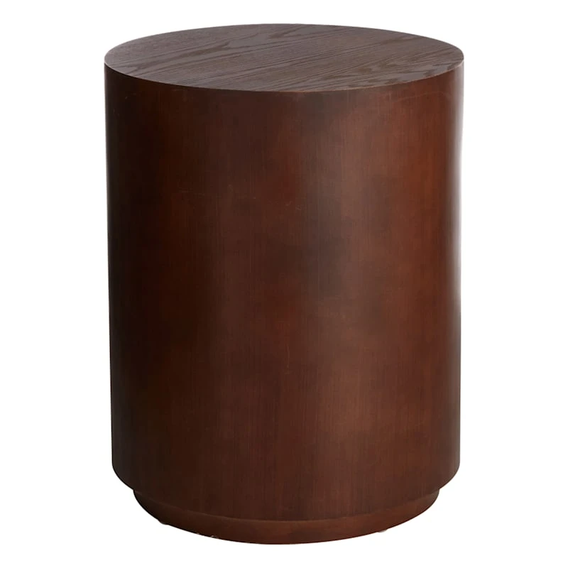 Winslow Round Wooden End Table, Brown 3 Winslow Round Wooden End Table, Brown