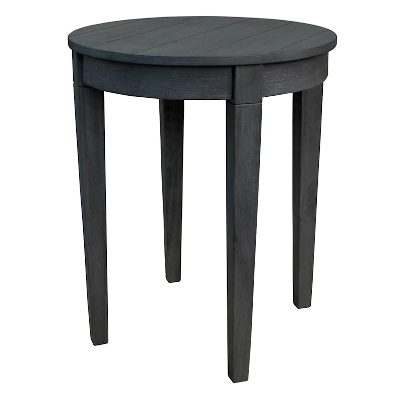 Wooden Slat Round End Table 3 Wooden Slat Round End Table