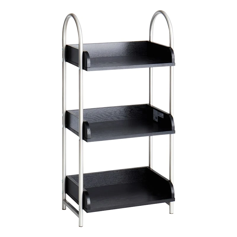 Wyatt 3-Tier Bookcase, Black 3 Wyatt 3-Tier Bookcase, Black